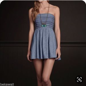 Blue denim Strapless Hollister mini dress